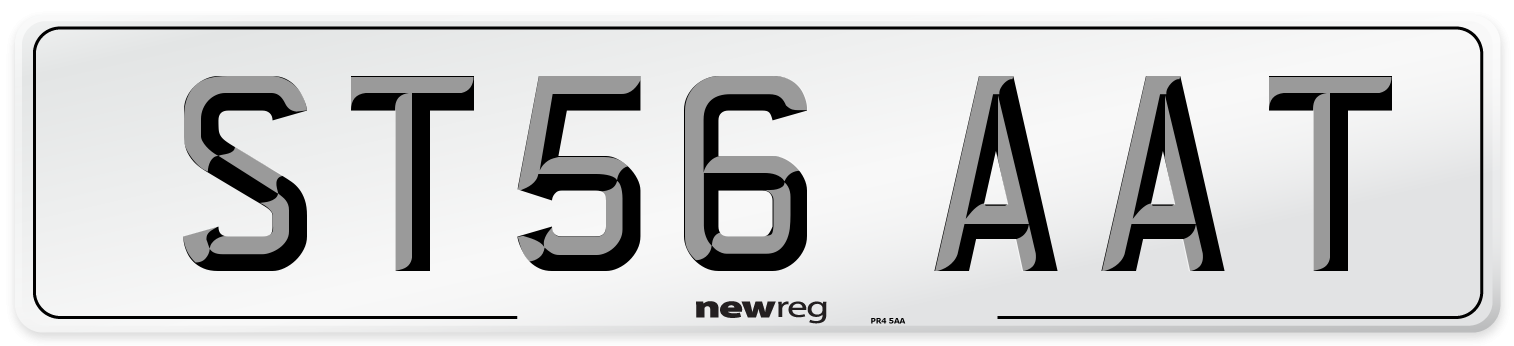 ST56 AAT Number Plate from New Reg